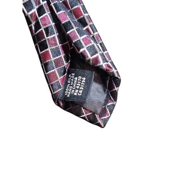 Alfani Men's Geometric Checkered Silk Tie Classic - Picture 4 of 13